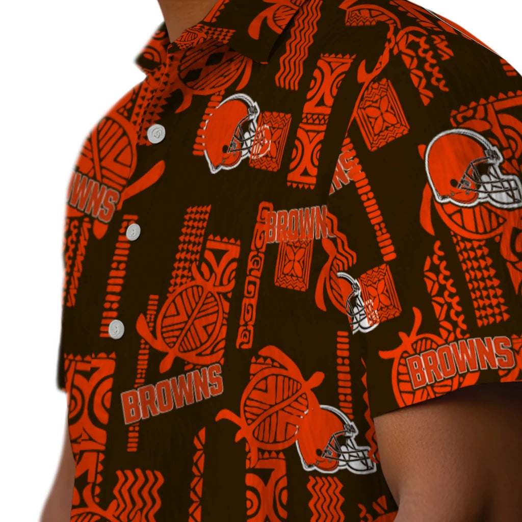Cleveland Browns Hawaiian Shirt - Turtle Lines | Hula Hawaiian Shirts