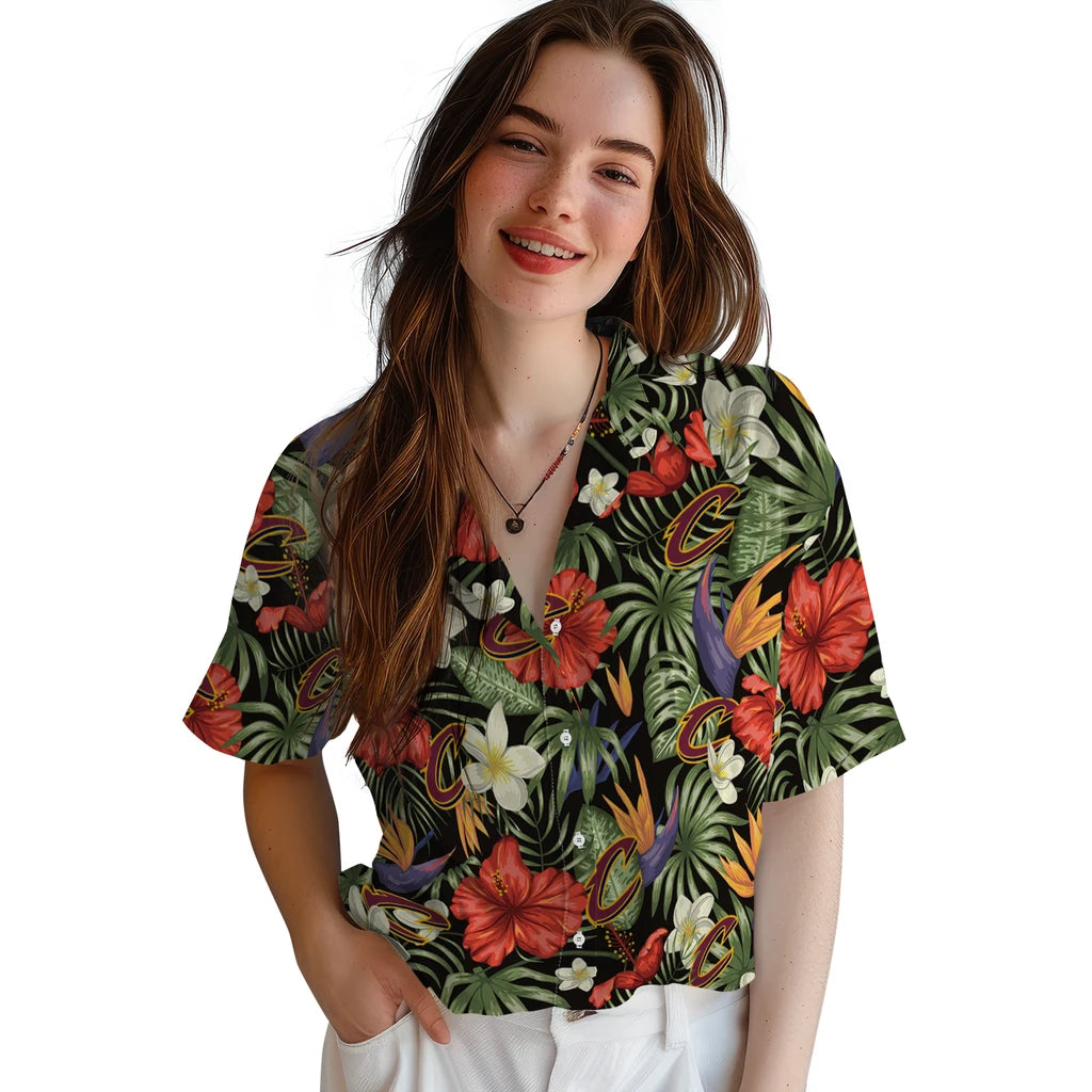 Cleveland Cavaliers Hawaiian Shirt - Hawaii Floral Hibiscus | Hula Hawaiian Shirts