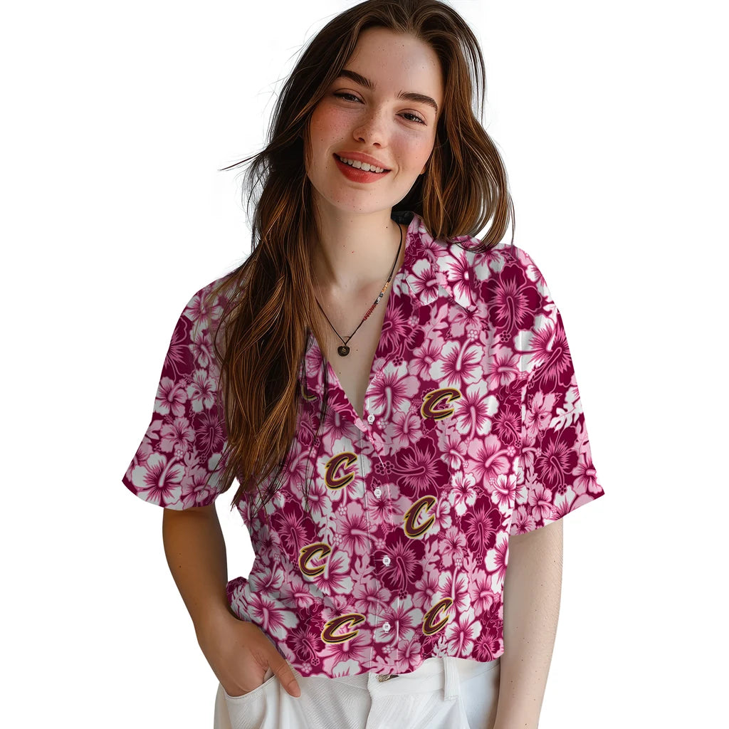 Cleveland Cavaliers Hawaiian Shirt - Hibiscus Blooms | Hula Hawaiian Shirts