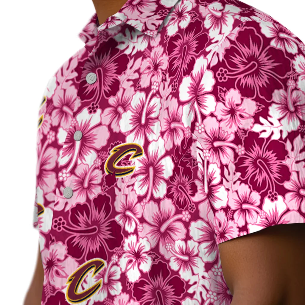 Cleveland Cavaliers Hawaiian Shirt - Hibiscus Blooms | Hula Hawaiian Shirts