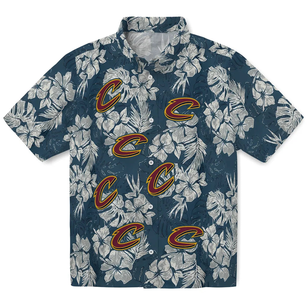 Cleveland Cavaliers Hawaiian Shirt - Hibiscus Flowers | Hula Hawaiian Shirts