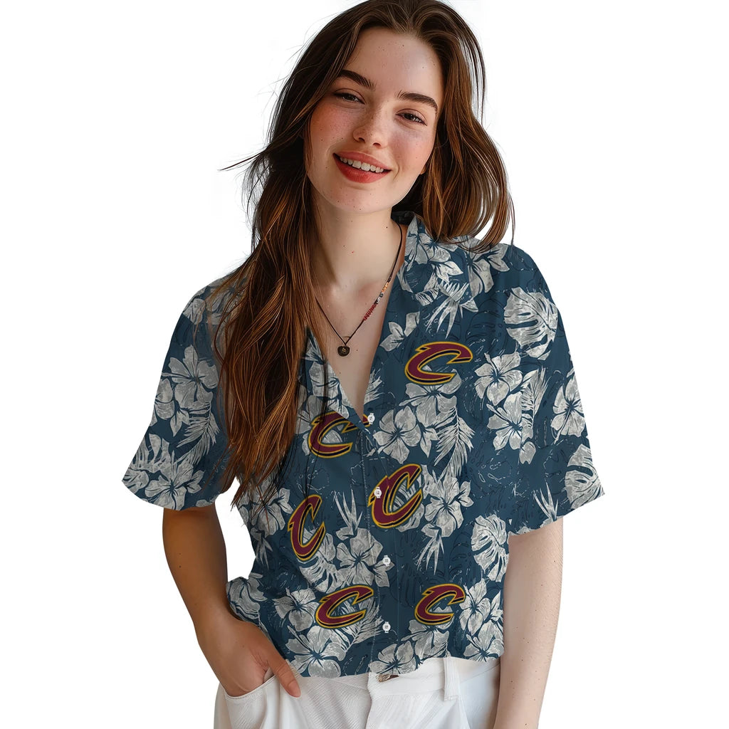 Cleveland Cavaliers Hawaiian Shirt - Hibiscus Flowers | Hula Hawaiian Shirts