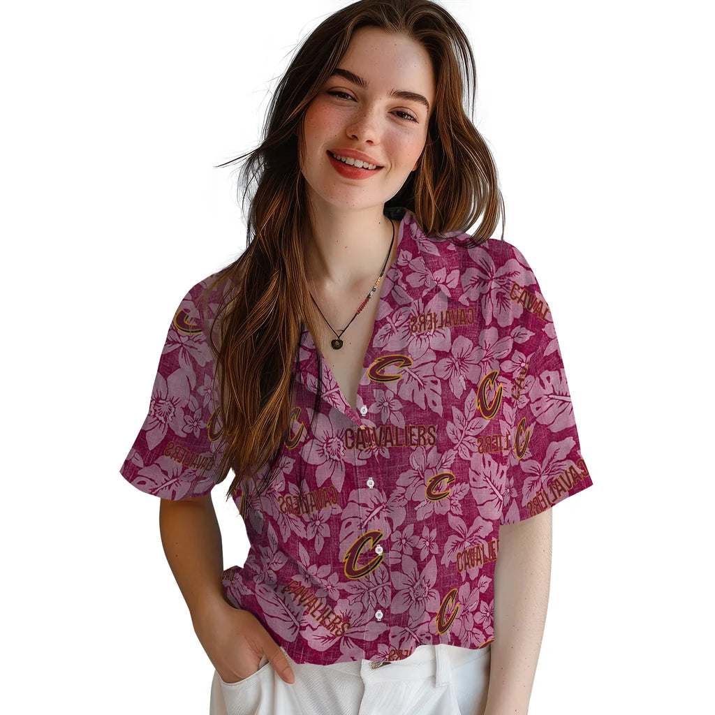 Cleveland Cavaliers Hawaiian Shirt - Hibiscus Oasis | Hula Hawaiian Shirts