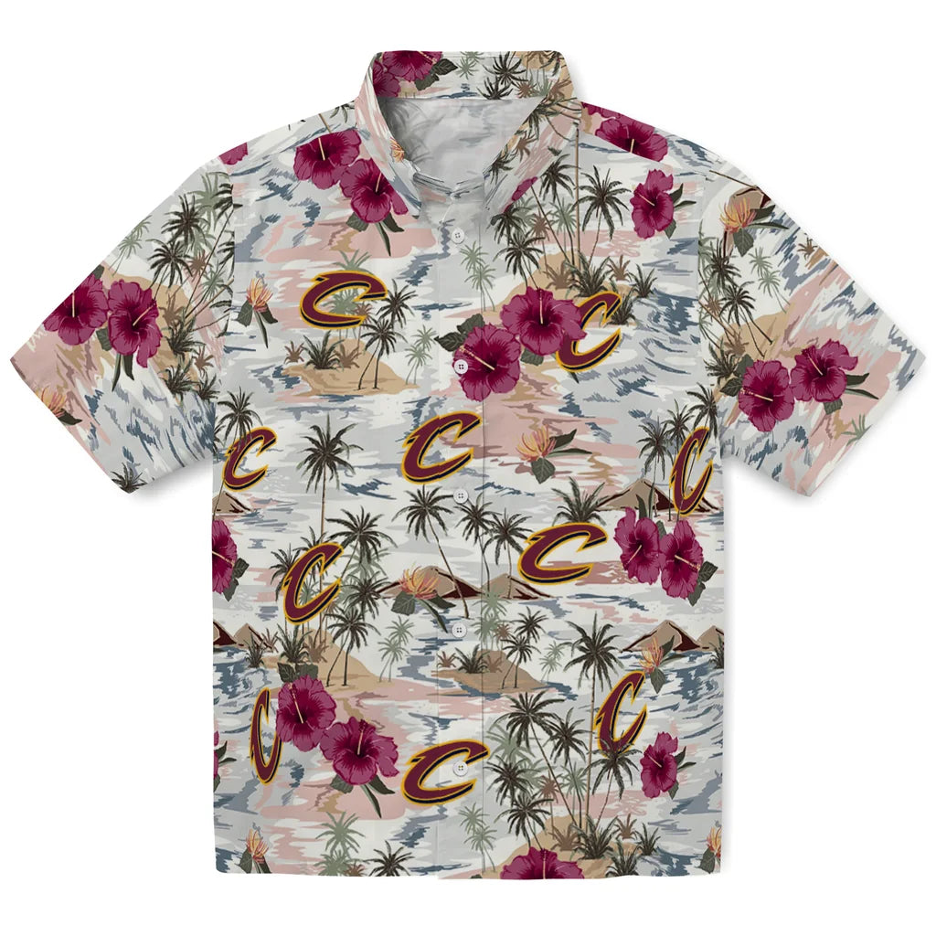 Cleveland Cavaliers Hawaiian Shirt - Hibiscus Seaside | Hula Hawaiian Shirts