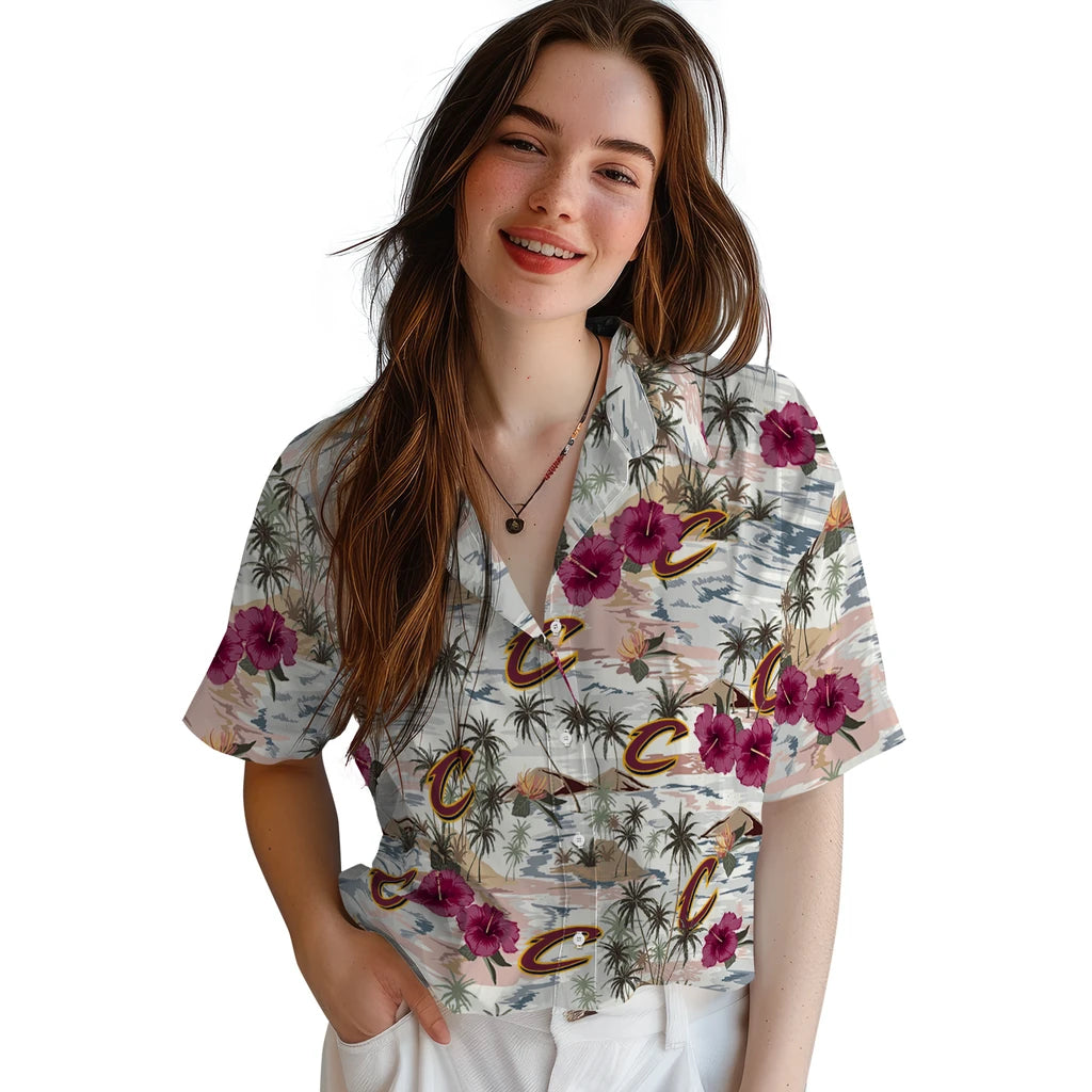 Cleveland Cavaliers Hawaiian Shirt - Hibiscus Seaside | Hula Hawaiian Shirts