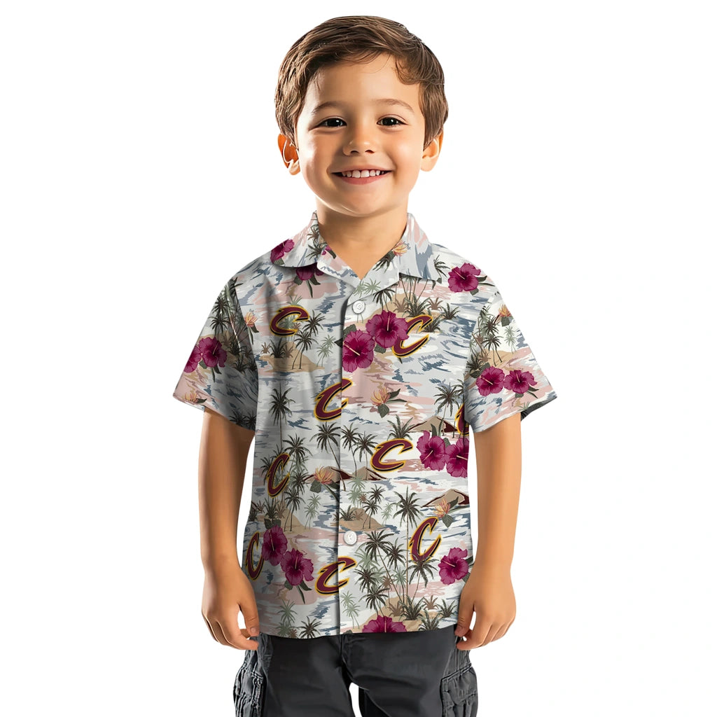 Cleveland Cavaliers Hawaiian Shirt - Hibiscus Seaside | Hula Hawaiian Shirts