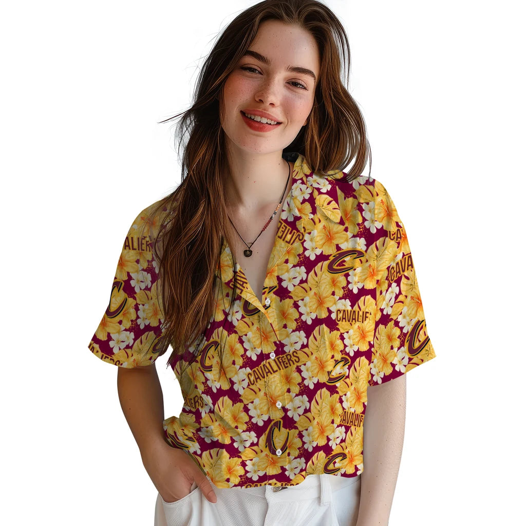 Cleveland Cavaliers Hawaiian Shirt - Hibiscus Tropics | Hula Hawaiian Shirts