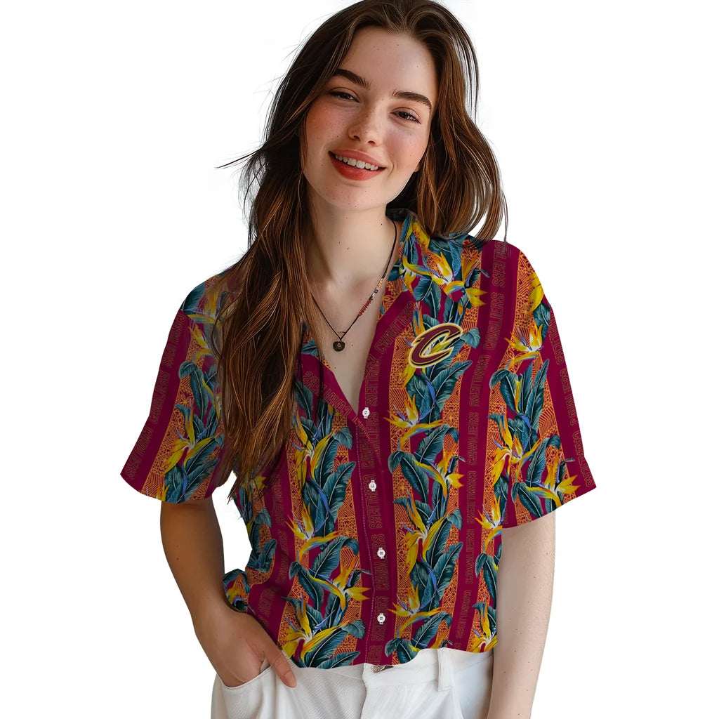 Cleveland Cavaliers Hawaiian Shirt - Paradise Vines | Hula Hawaiian Shirts