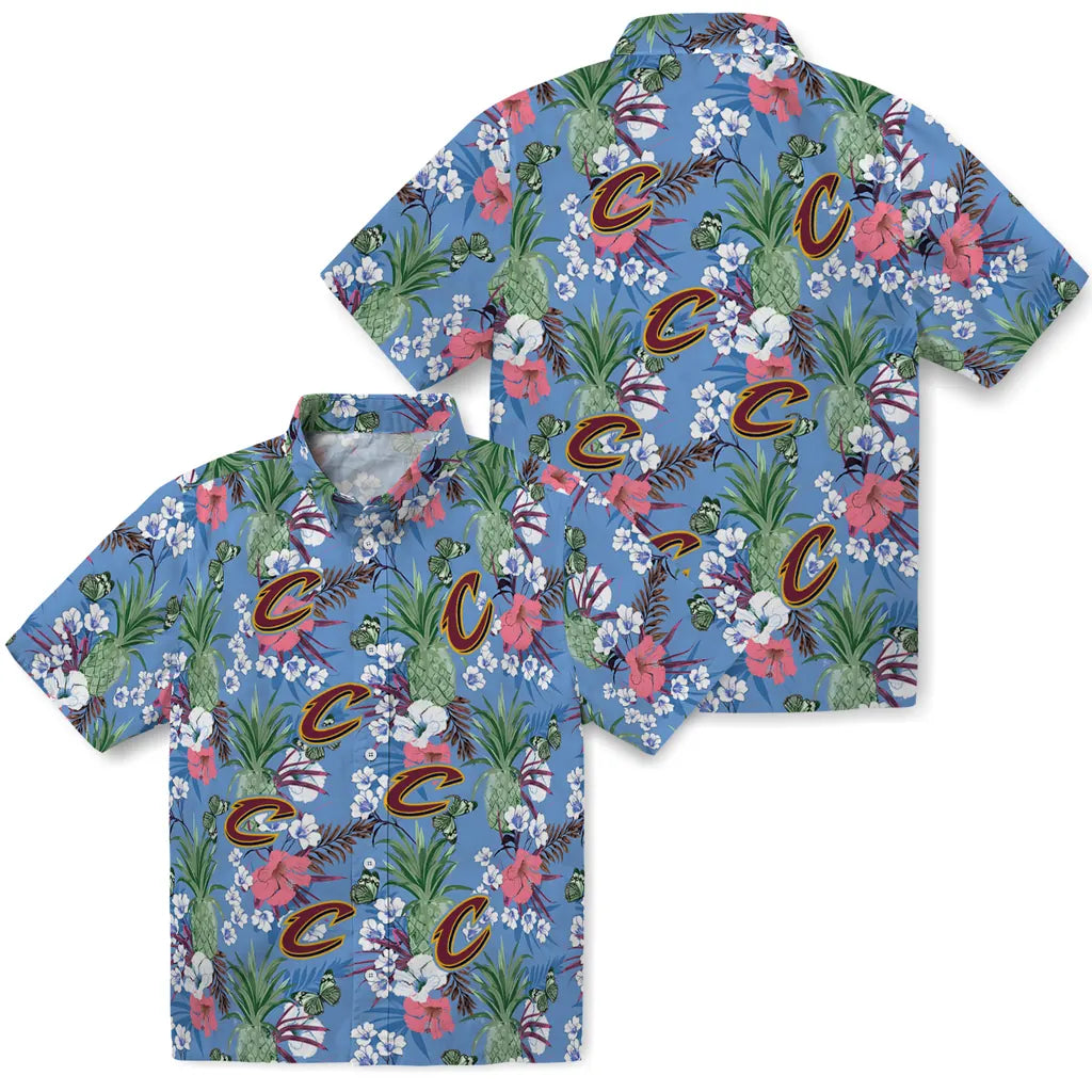 Cleveland Cavaliers Hawaiian Shirt - Pineapple Bouquet | Hula Hawaiian Shirts