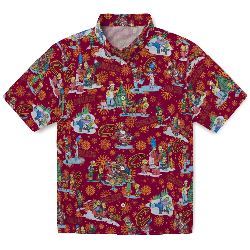 Cleveland Cavaliers Hawaiian Shirt - Simpsons Christmas | Hula Hawaiian Shirts