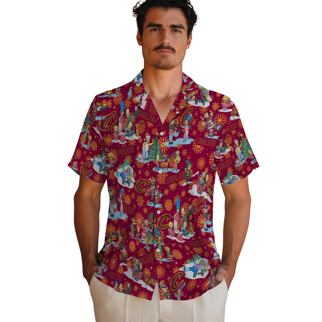 Cleveland Cavaliers Hawaiian Shirt - Simpsons Christmas | Hula Hawaiian Shirts
