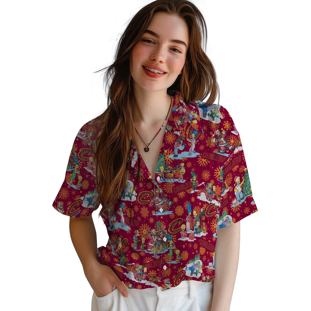 Cleveland Cavaliers Hawaiian Shirt - Simpsons Christmas | Hula Hawaiian Shirts