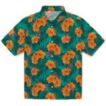 Cleveland Guardians Hawaiian Shirt - Hibiscus and Palm Leaves | Hula Hawaiian Shirts