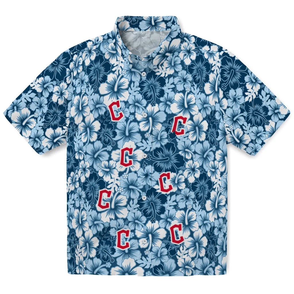 Cleveland Guardians Hawaiian Shirt - Hibiscus Blooms | Hula Hawaiian Shirts