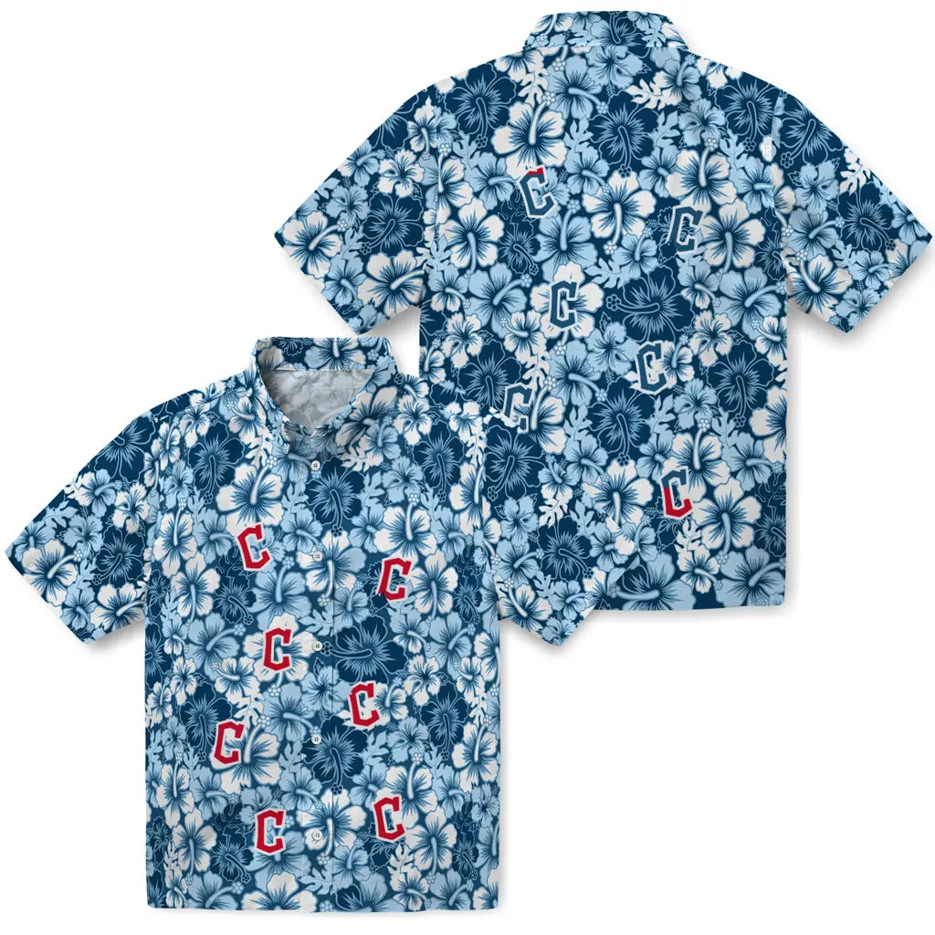 Cleveland Guardians Hawaiian Shirt - Hibiscus Blooms | Hula Hawaiian Shirts