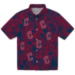 Cleveland Guardians Hawaiian Shirt - Leaf Outline | Hula Hawaiian Shirts