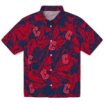 Cleveland Guardians Hawaiian Shirt - Monstera Layer | Hula Hawaiian Shirts