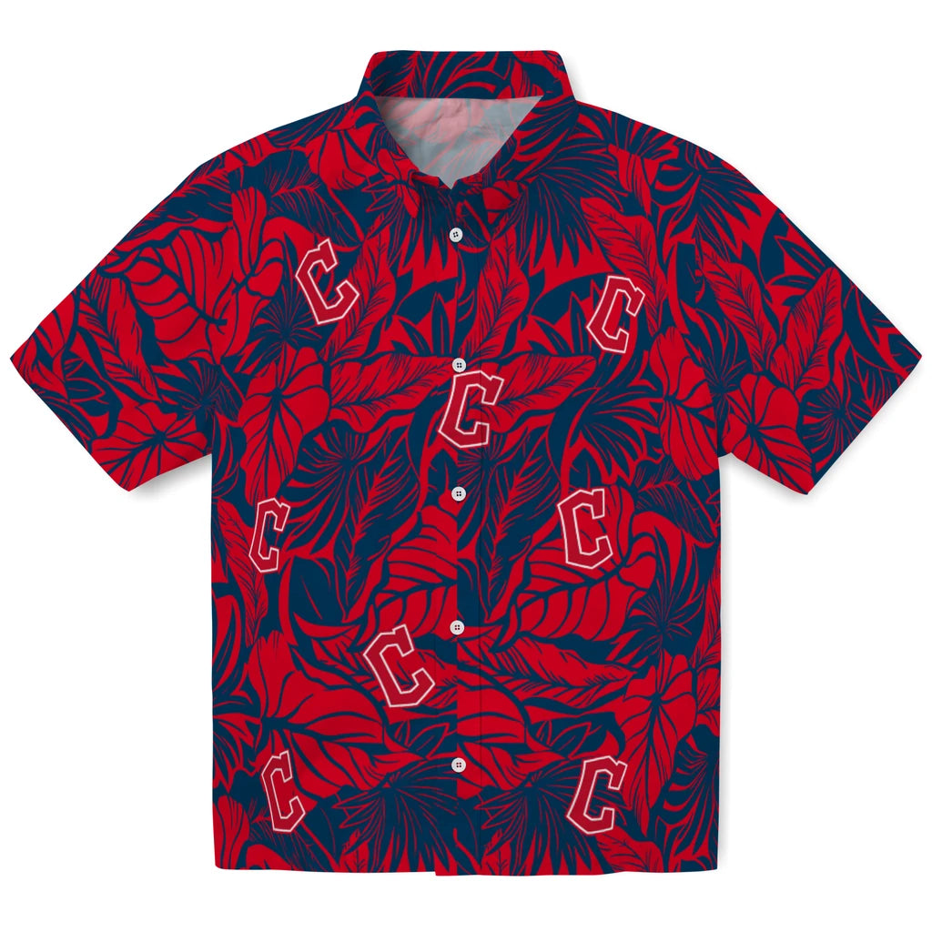 Cleveland Guardians Hawaiian Shirt - Monstera Layer | Hula Hawaiian Shirts