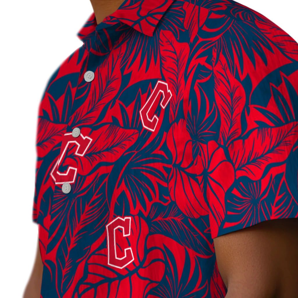 Cleveland Guardians Hawaiian Shirt - Monstera Layer | Hula Hawaiian Shirts