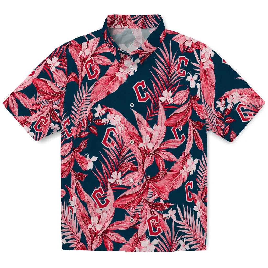 Cleveland Guardians Hawaiian Shirt - Palm Leaves | Hula Hawaiian Shirts
