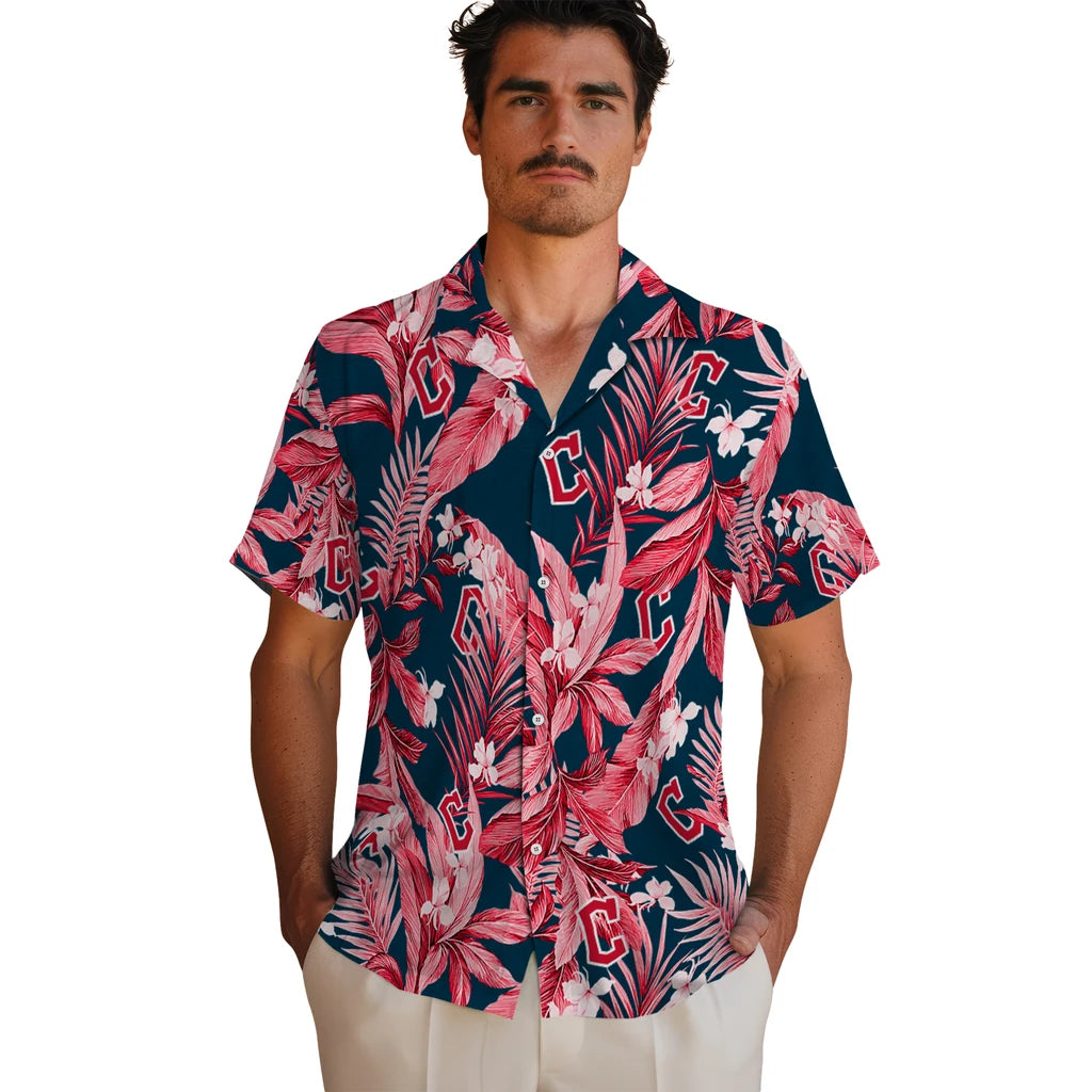 Cleveland Guardians Hawaiian Shirt - Palm Leaves | Hula Hawaiian Shirts