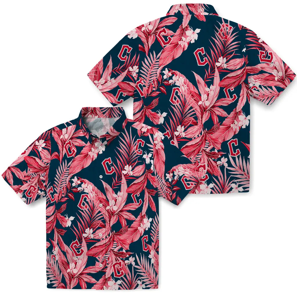Cleveland Guardians Hawaiian Shirt - Palm Leaves | Hula Hawaiian Shirts