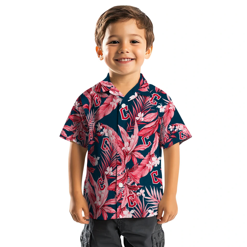 Cleveland Guardians Hawaiian Shirt - Palm Leaves | Hula Hawaiian Shirts