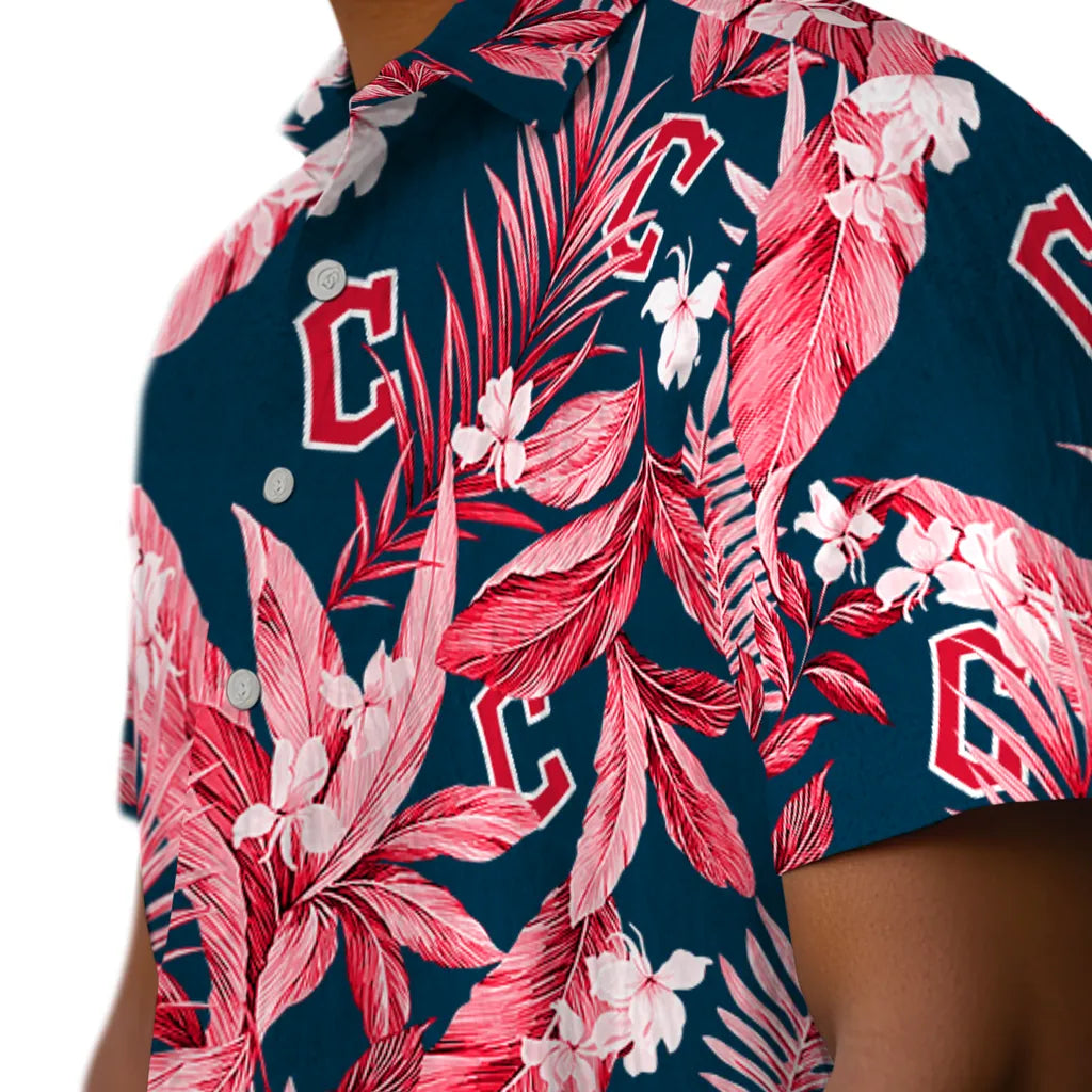 Cleveland Guardians Hawaiian Shirt - Palm Leaves | Hula Hawaiian Shirts