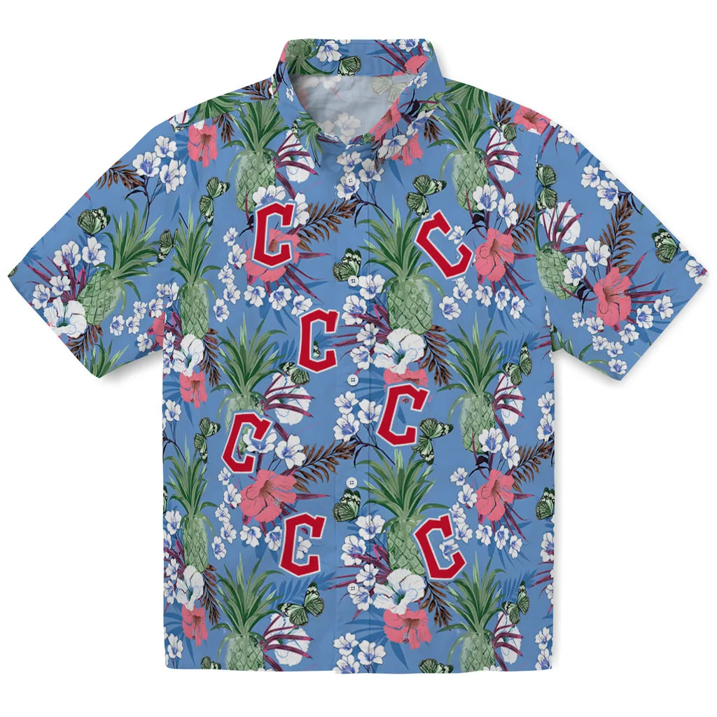 Cleveland Guardians Hawaiian Shirt - Pineapple Bouquet | Hula Hawaiian Shirts