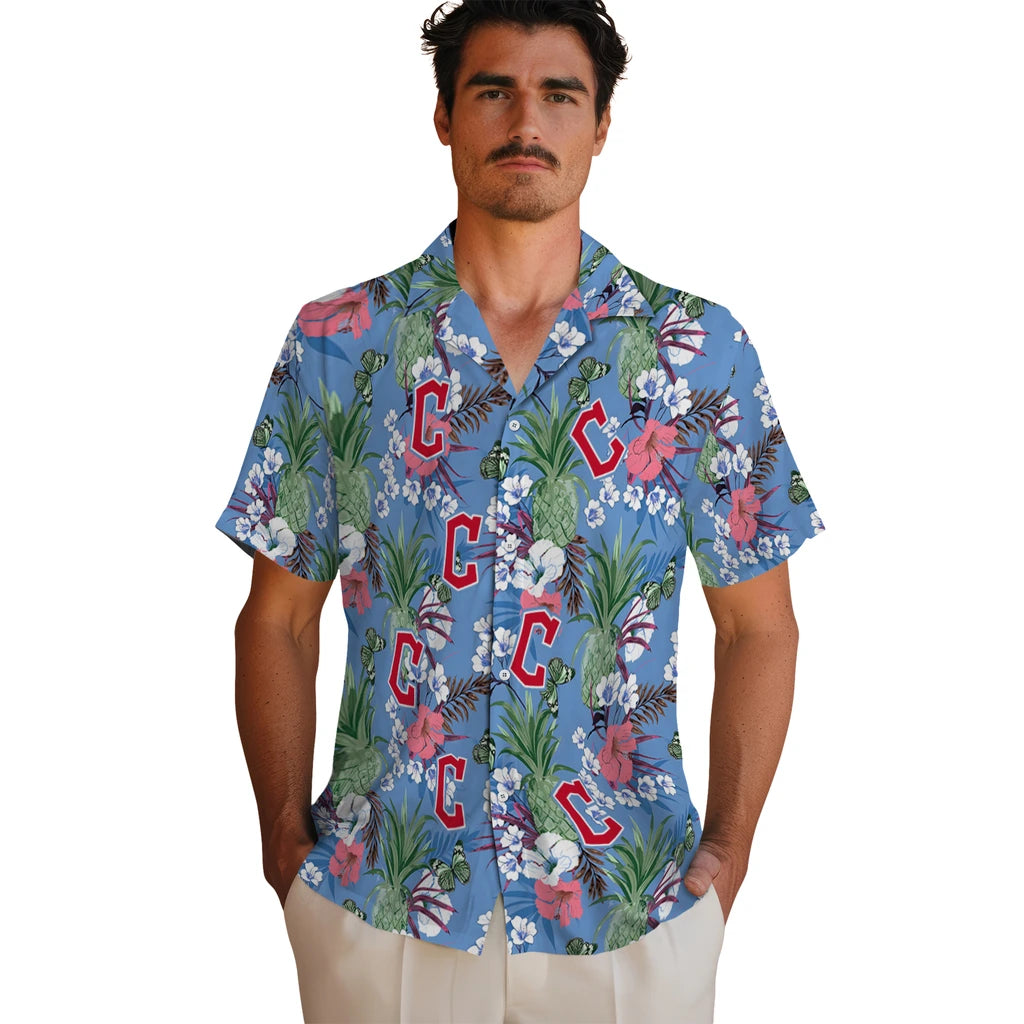 Cleveland Guardians Hawaiian Shirt - Pineapple Bouquet | Hula Hawaiian Shirts