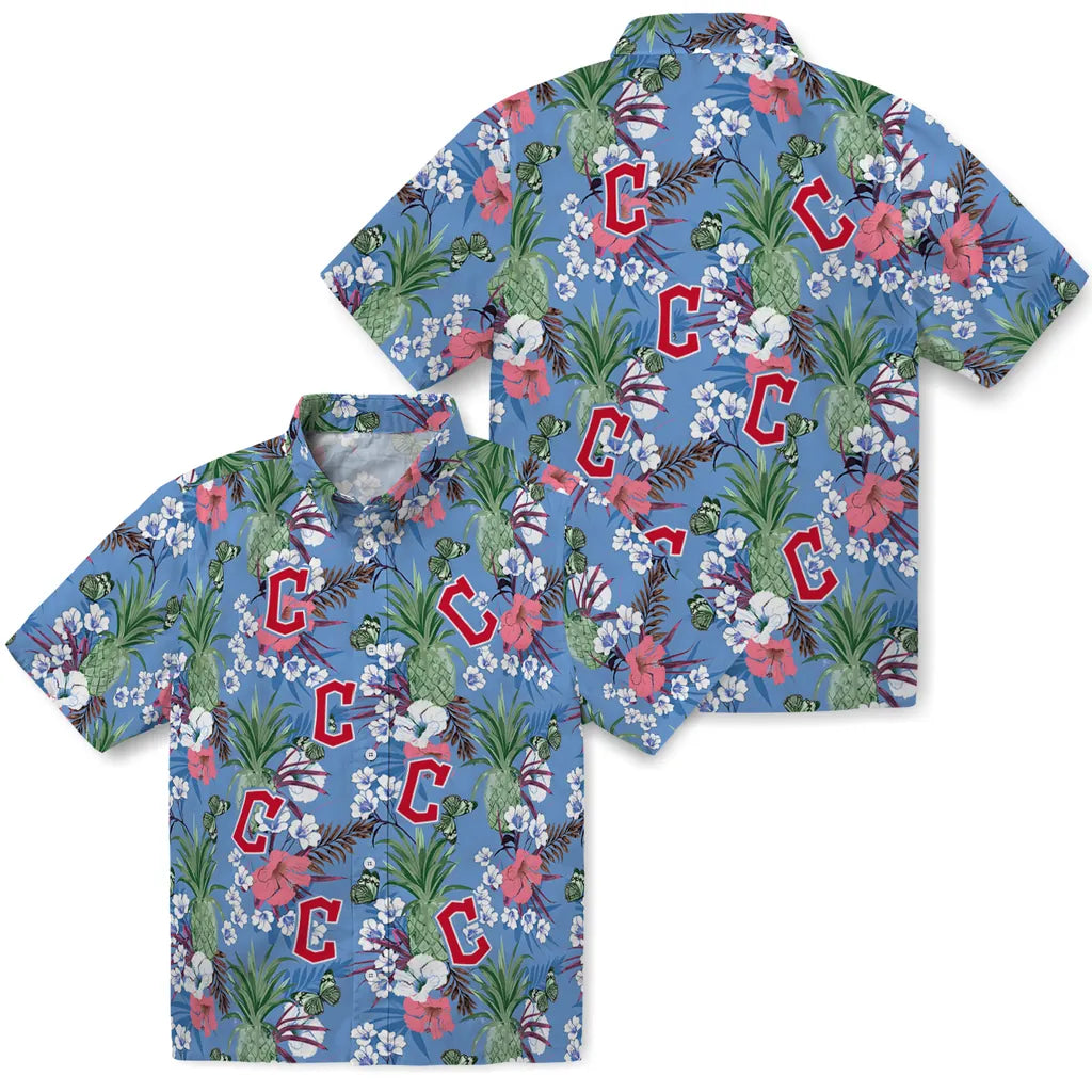 Cleveland Guardians Hawaiian Shirt - Pineapple Bouquet | Hula Hawaiian Shirts