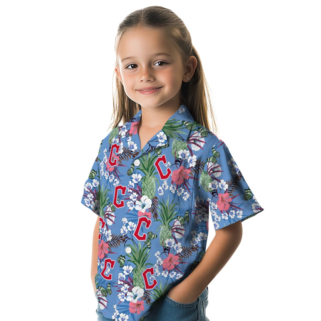Cleveland Guardians Hawaiian Shirt - Pineapple Bouquet | Hula Hawaiian Shirts