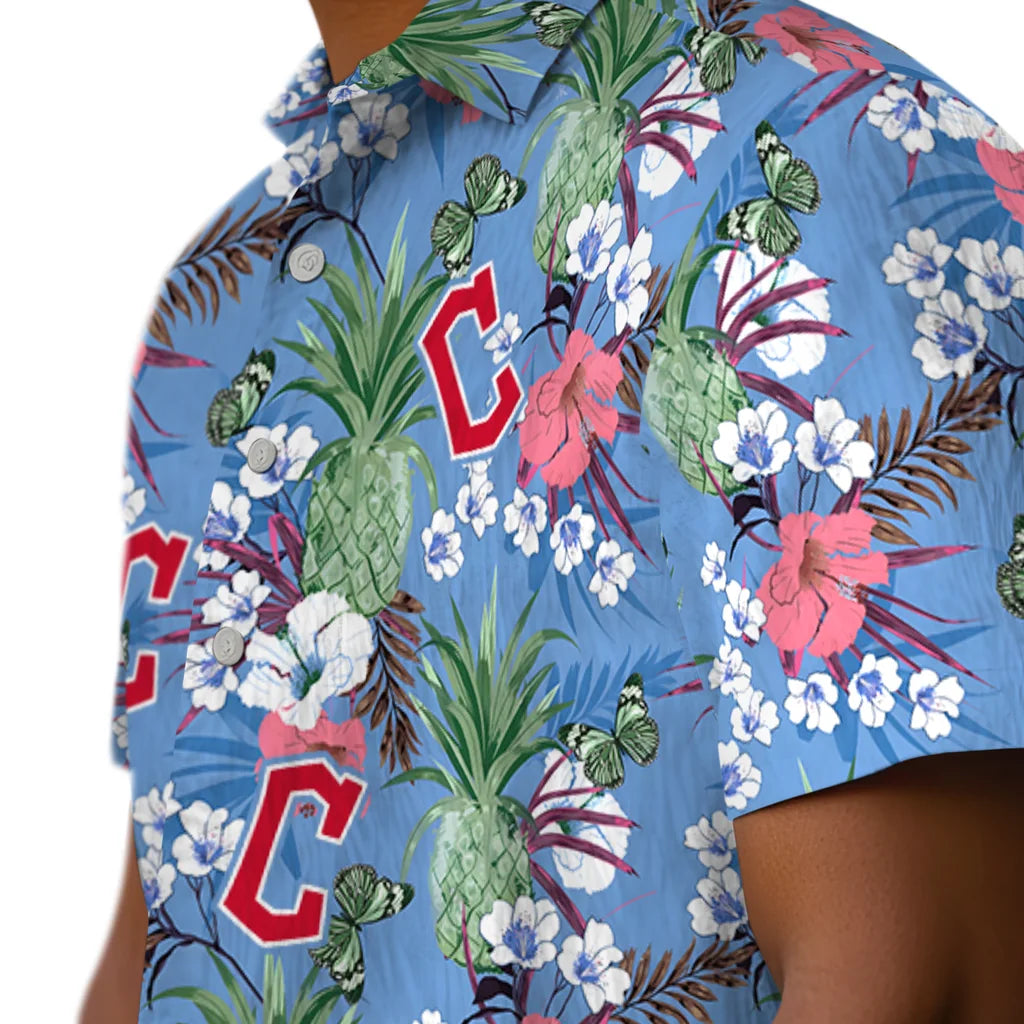 Cleveland Guardians Hawaiian Shirt - Pineapple Bouquet | Hula Hawaiian Shirts