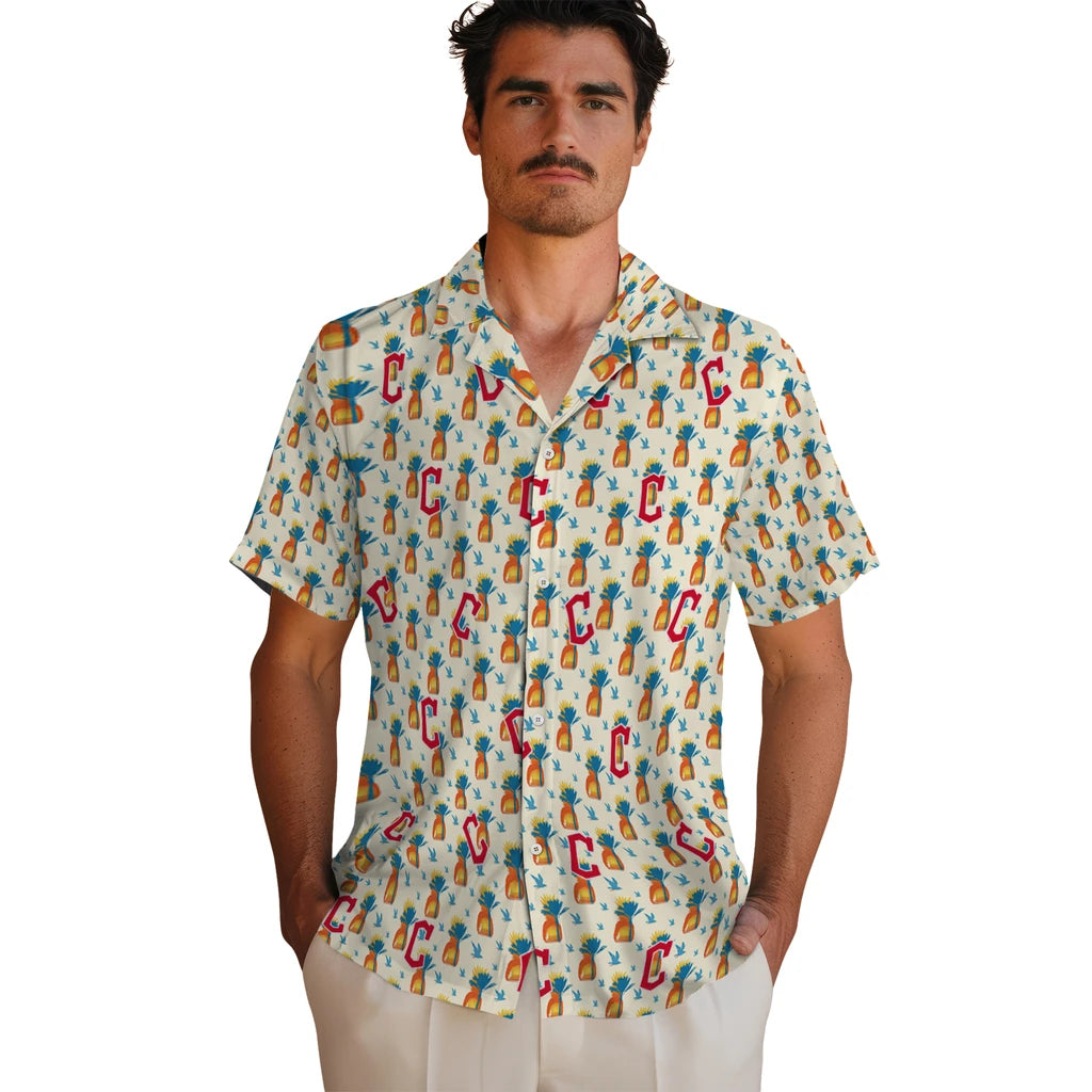 Cleveland Guardians Hawaiian Shirt - Pineapple Delight | Hula Hawaiian Shirts