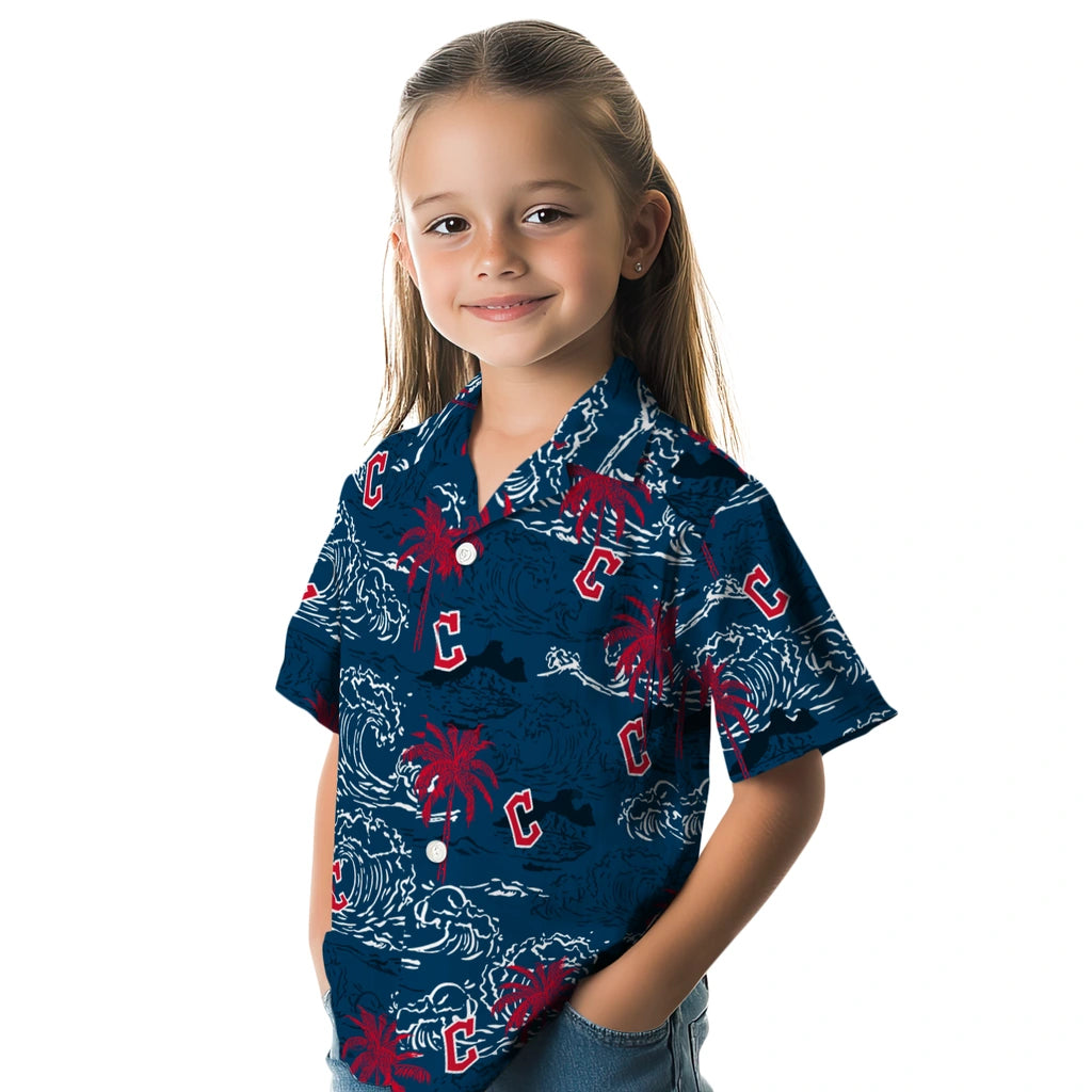 Cleveland Guardians Hawaiian Shirt - Wave Palm | Hula Hawaiian Shirts