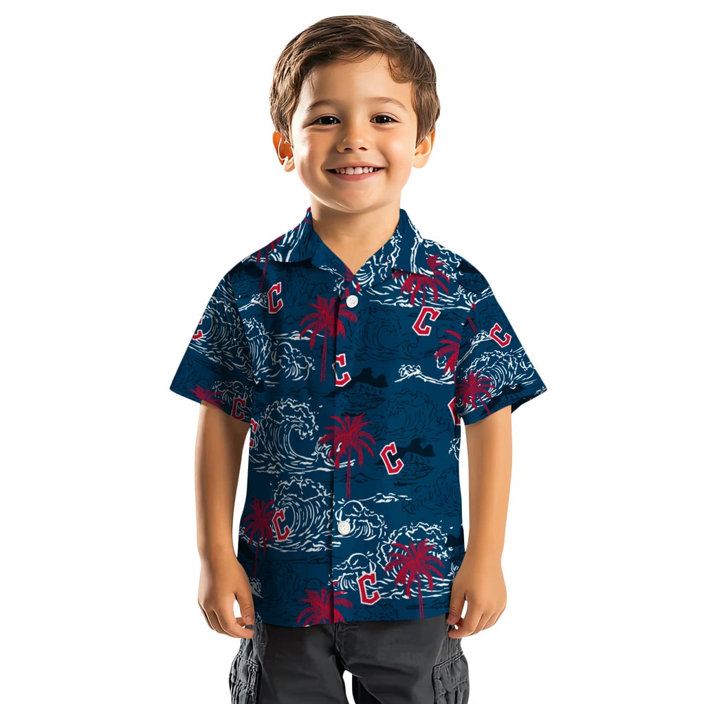 Cleveland Guardians Hawaiian Shirt - Wave Palm | Hula Hawaiian Shirts