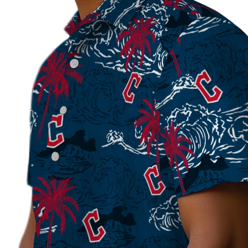 Cleveland Guardians Hawaiian Shirt - Wave Palm | Hula Hawaiian Shirts