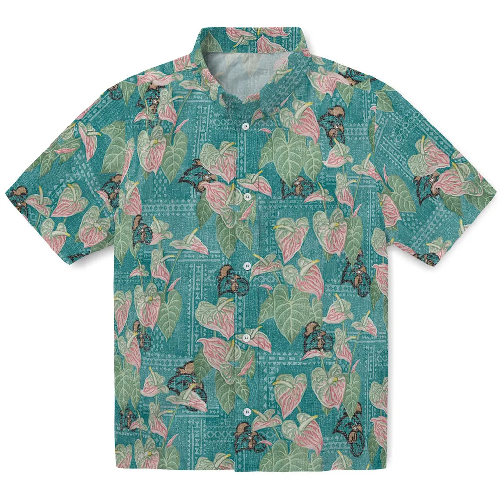 Coastal Carolina Chanticleers Hawaiian Shirt - Anthurium Overlay | Hula Hawaiian Shirts