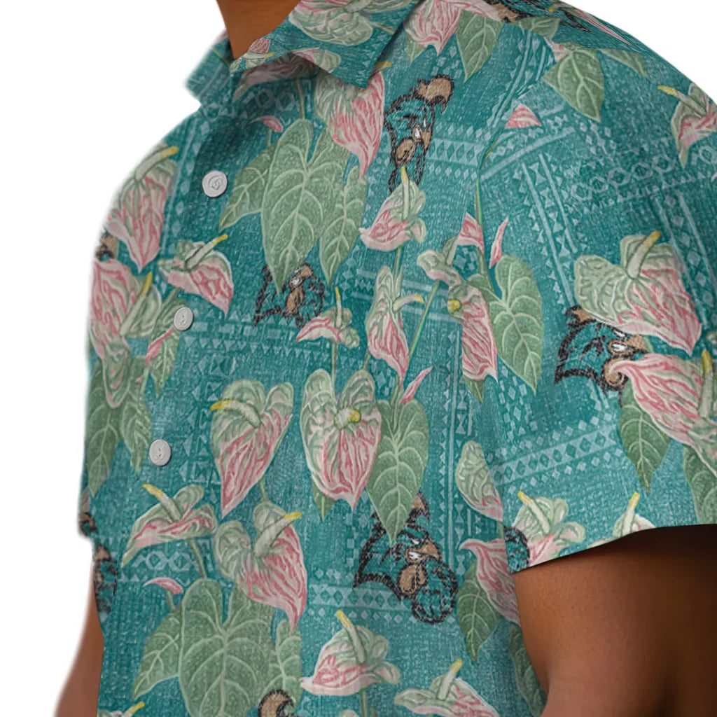 Coastal Carolina Chanticleers Hawaiian Shirt - Anthurium Overlay | Hula Hawaiian Shirts