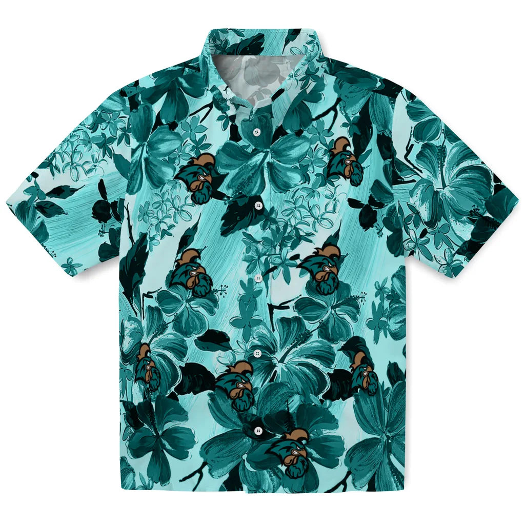 Coastal Carolina Chanticleers Hawaiian Shirt - Hibiscus Arrangement | Hula Hawaiian Shirts