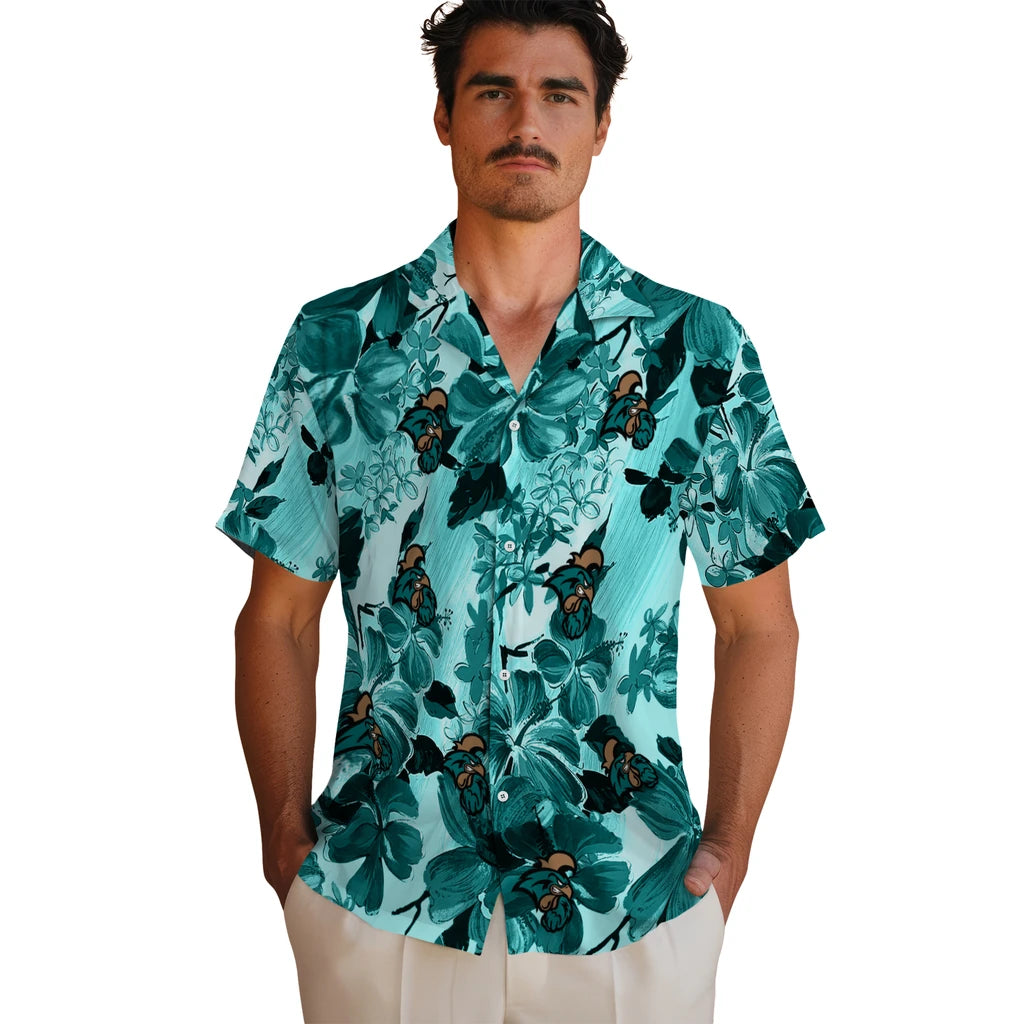 Coastal Carolina Chanticleers Hawaiian Shirt - Hibiscus Arrangement | Hula Hawaiian Shirts