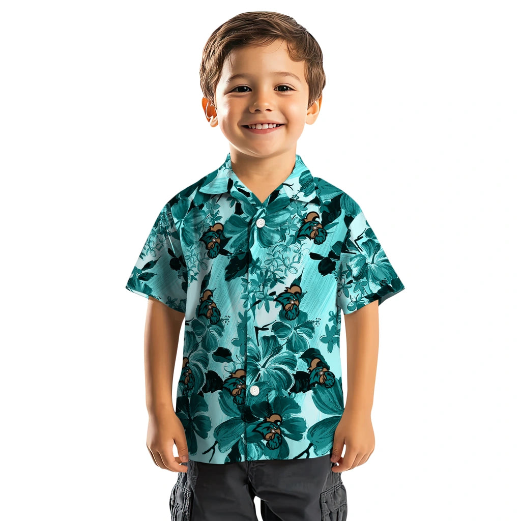 Coastal Carolina Chanticleers Hawaiian Shirt - Hibiscus Arrangement | Hula Hawaiian Shirts