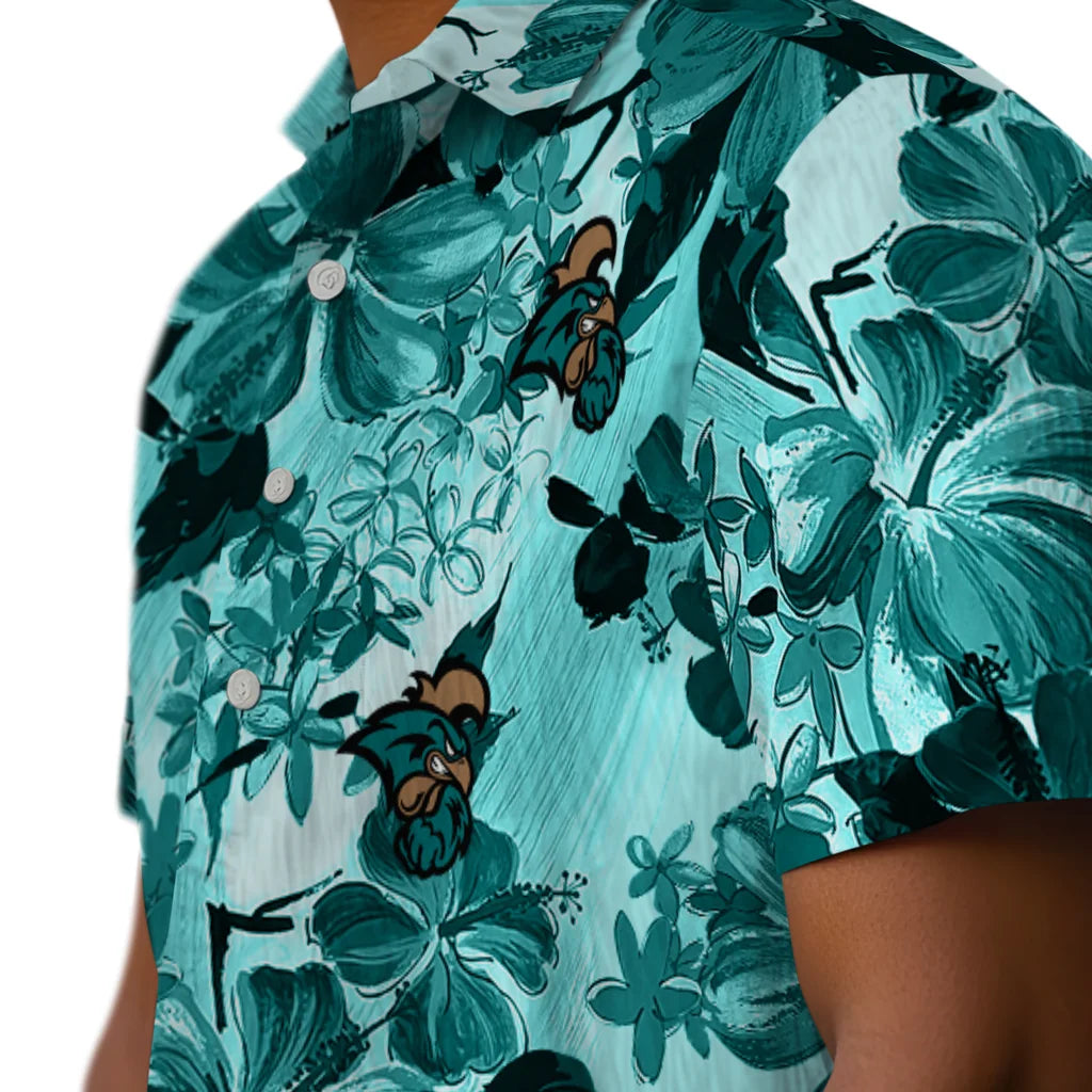Coastal Carolina Chanticleers Hawaiian Shirt - Hibiscus Arrangement | Hula Hawaiian Shirts