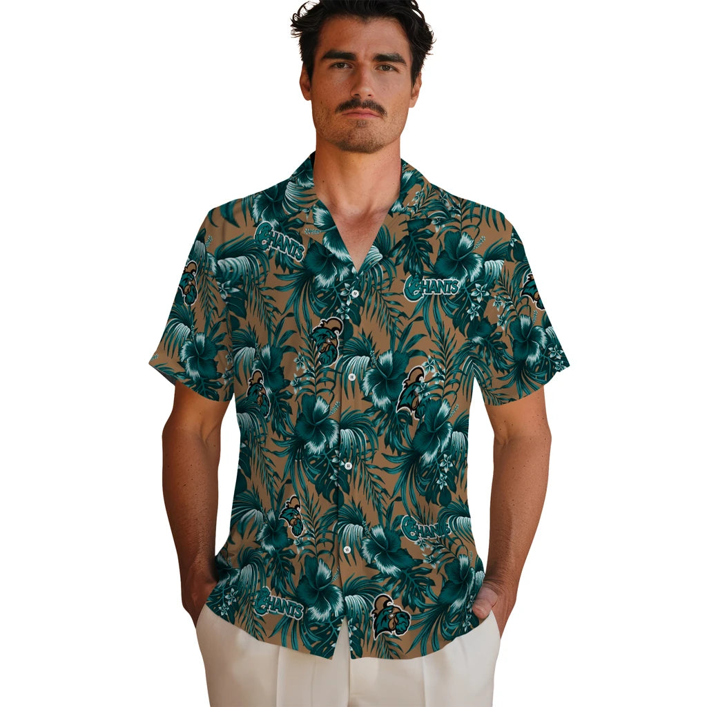 Coastal Carolina Chanticleers Hawaiian Shirt - Hibiscus Exotic | Hula Hawaiian Shirts