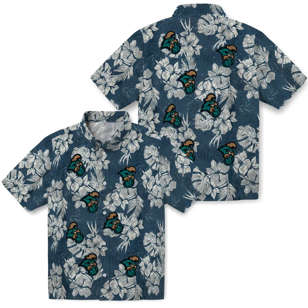 Coastal Carolina Chanticleers Hawaiian Shirt - Hibiscus Flowers | Hula Hawaiian Shirts