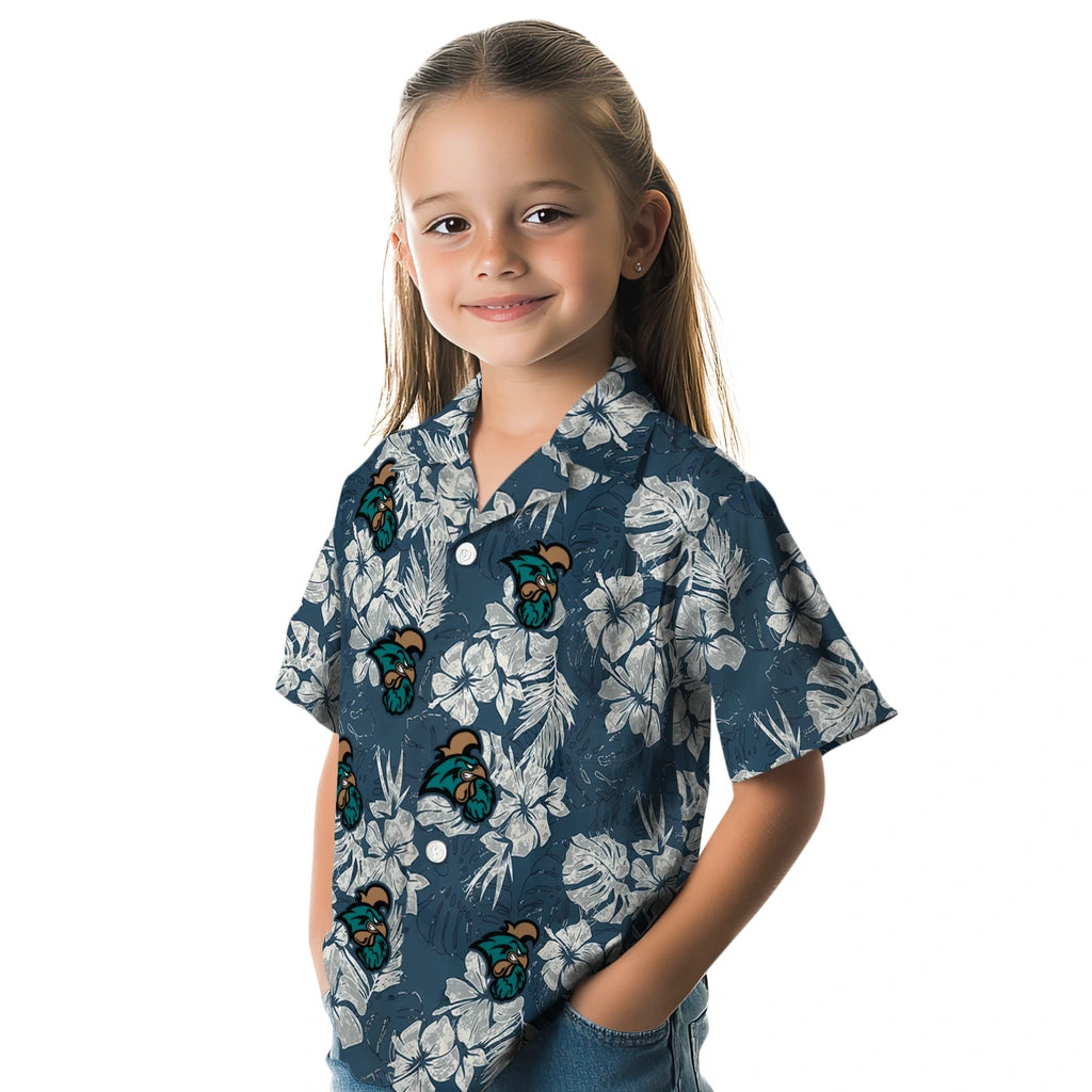 Coastal Carolina Chanticleers Hawaiian Shirt - Hibiscus Flowers | Hula Hawaiian Shirts