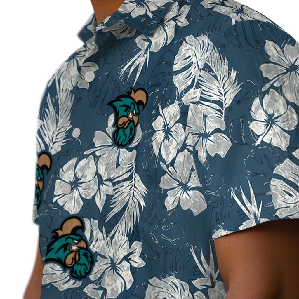 Coastal Carolina Chanticleers Hawaiian Shirt - Hibiscus Flowers | Hula Hawaiian Shirts