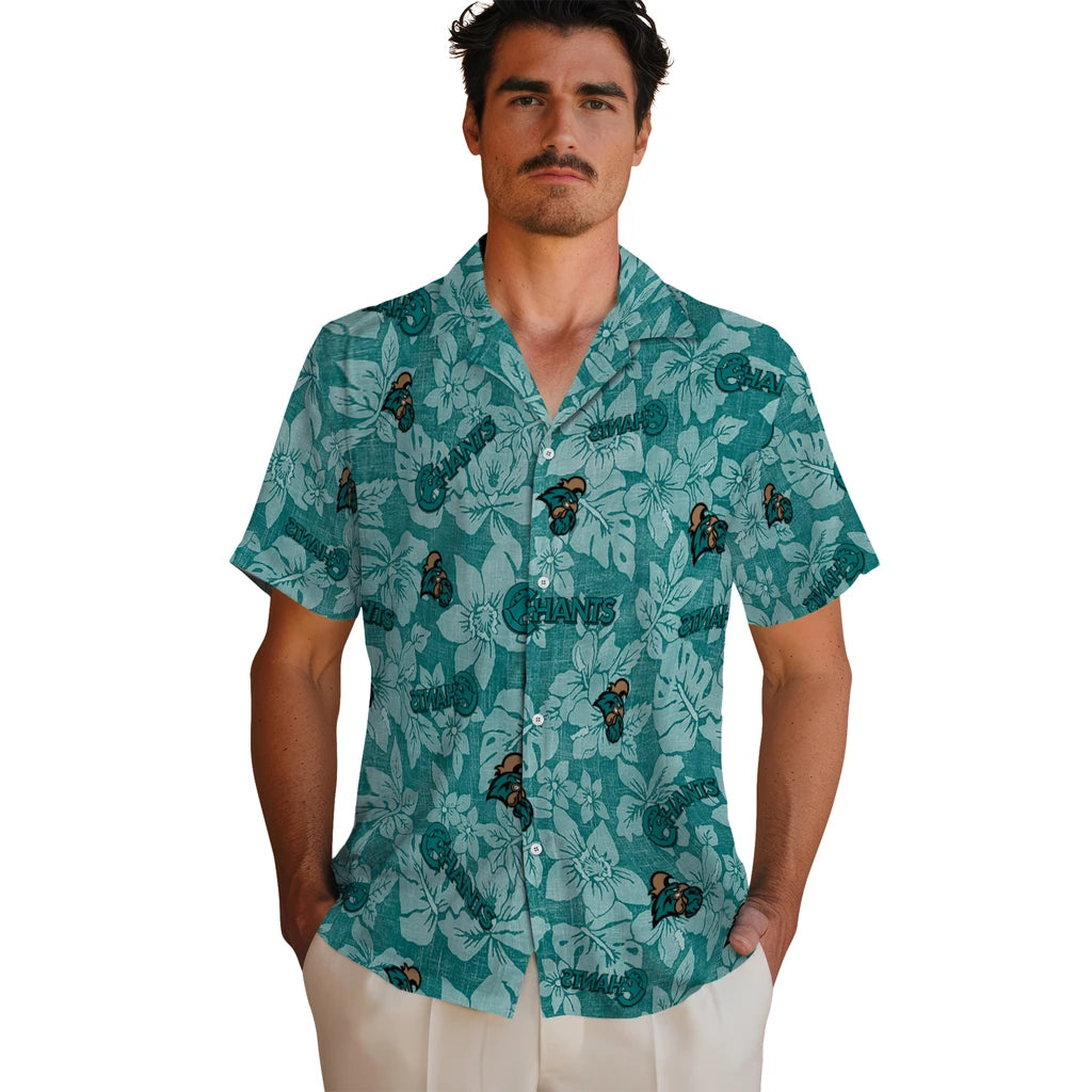 Coastal Carolina Chanticleers Hawaiian Shirt - Hibiscus Oasis | Hula Hawaiian Shirts