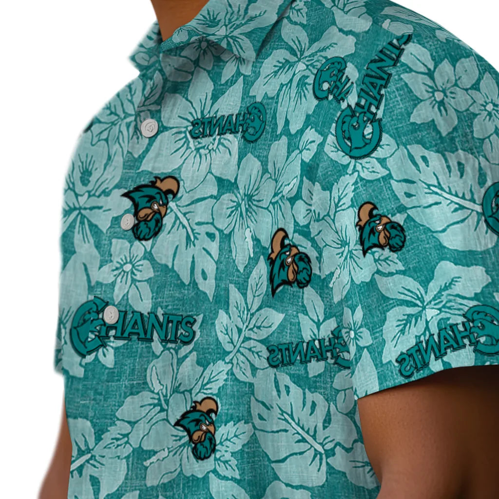Coastal Carolina Chanticleers Hawaiian Shirt - Hibiscus Oasis | Hula Hawaiian Shirts