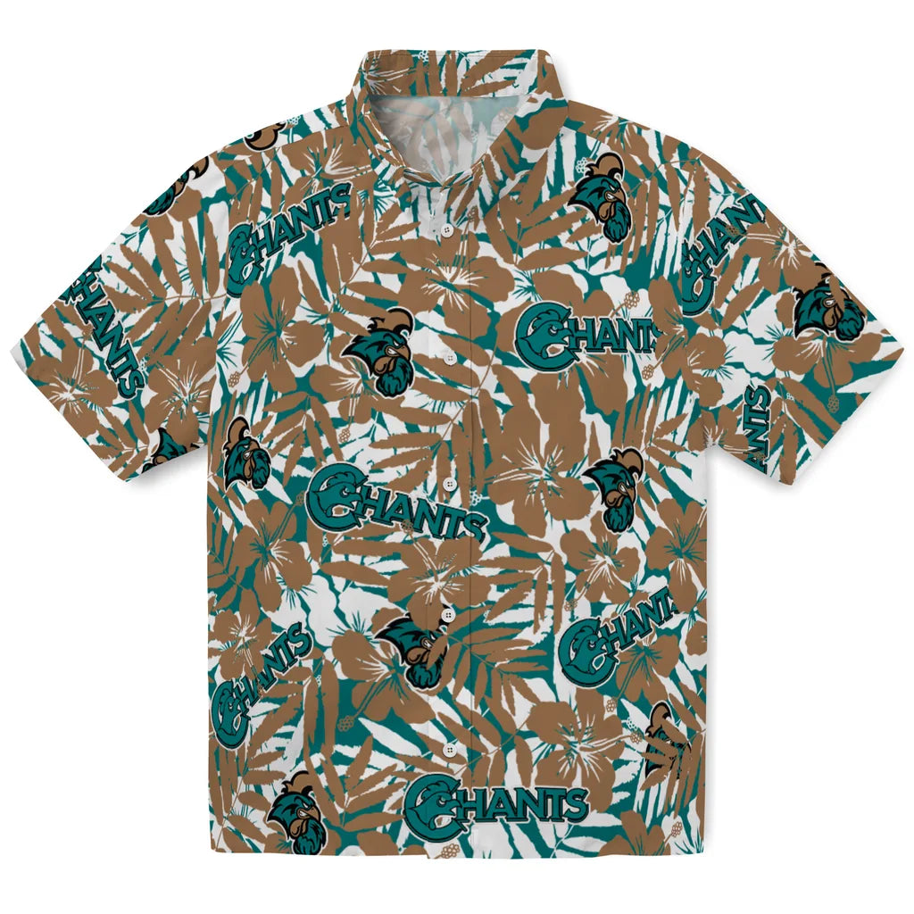 Coastal Carolina Chanticleers Hawaiian Shirt - Hibiscus Overlay | Hula Hawaiian Shirts